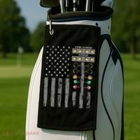 American Flag Drag Racing Strip Tree Light For Dragster Golf Towel thumb 2