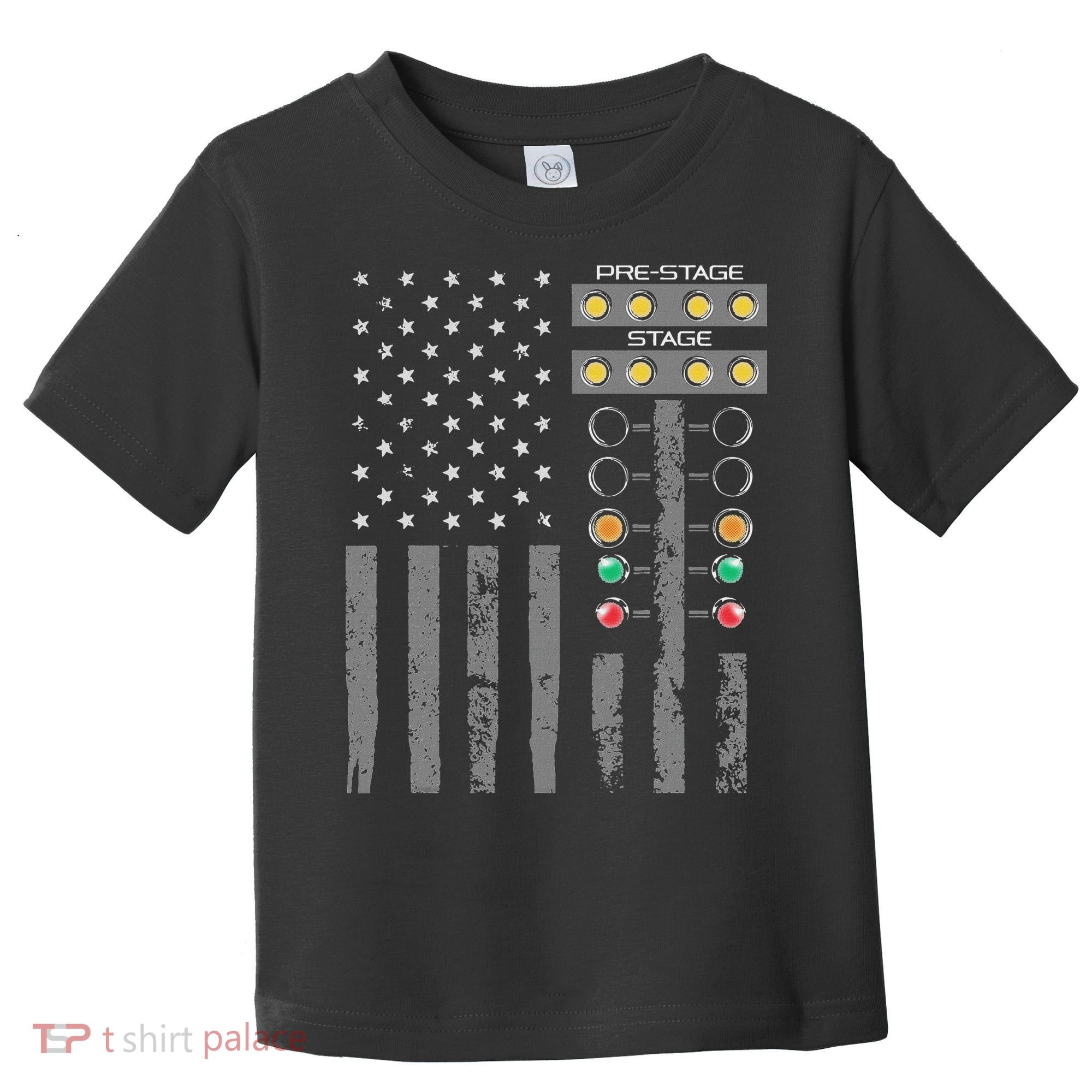 American Flag Drag Racing Strip Tree Light For Dragster Toddler T-Shirt