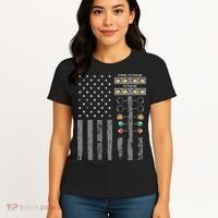 American Flag Drag Racing Strip Tree Light For Dragster Women's T-Shirt thumb 4