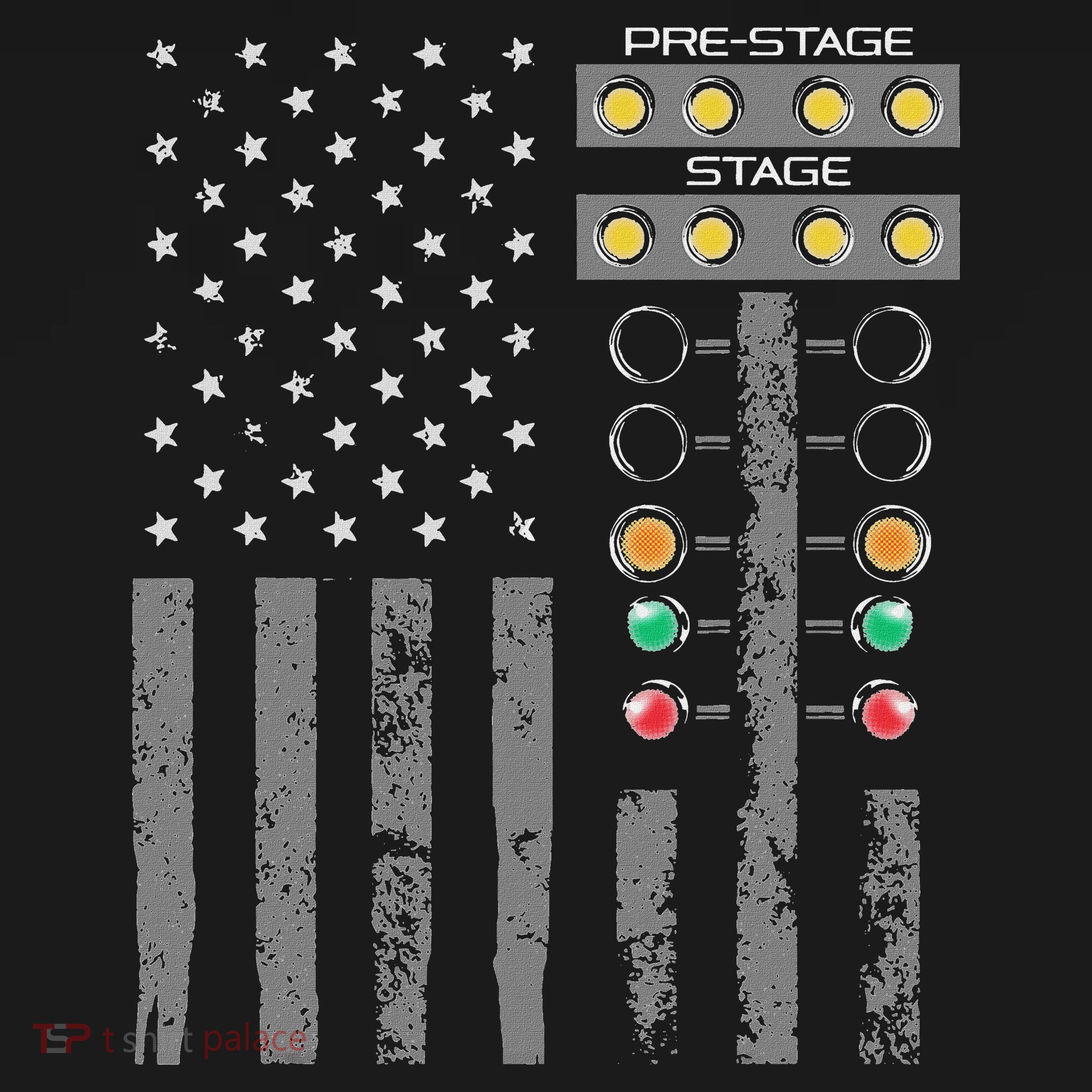 American Flag Drag Racing Strip Tree Light For Dragster Kids Sweatshirt