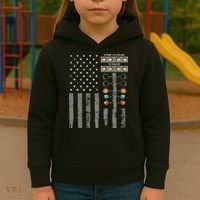 American Flag Drag Racing Strip Tree Light For Dragster Kids Hoodie thumb 3