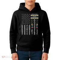American Flag Drag Racing Strip Tree Light For Dragster Kids Hoodie thumb 4
