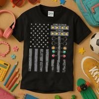 American Flag Drag Racing Strip Tree Light For Dragster Kids T-Shirt thumb 3