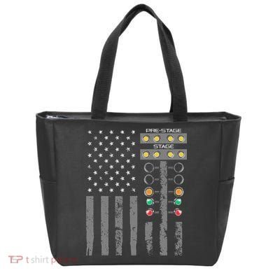 American Flag Drag Racing Strip Tree Light For Dragster Tote Bag