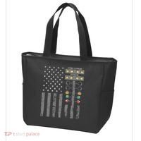 American Flag Drag Racing Strip Tree Light For Dragster Tote Bag thumb 3
