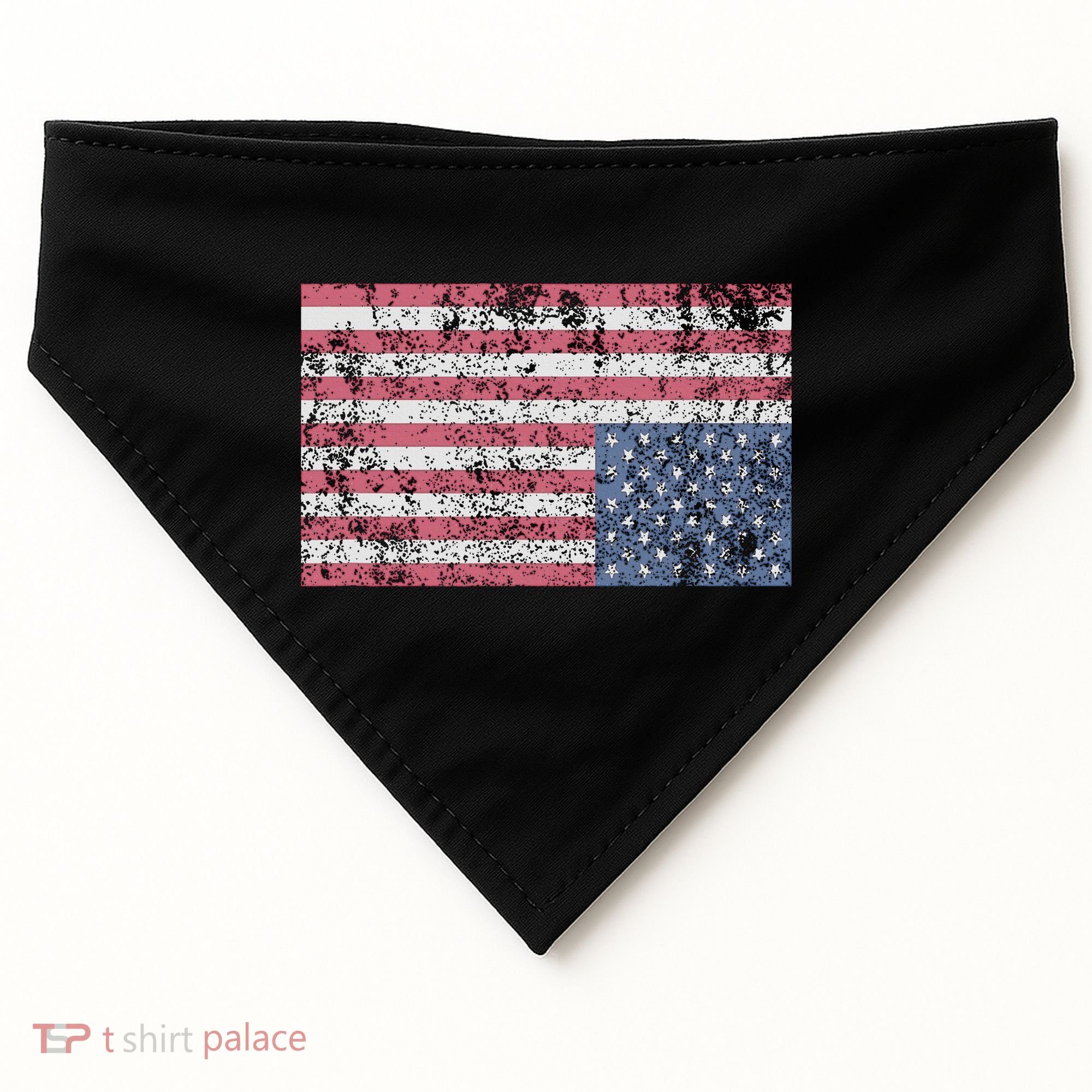 American Flag Distress Upside Down United States Usa USA-Made Doggie Bandana