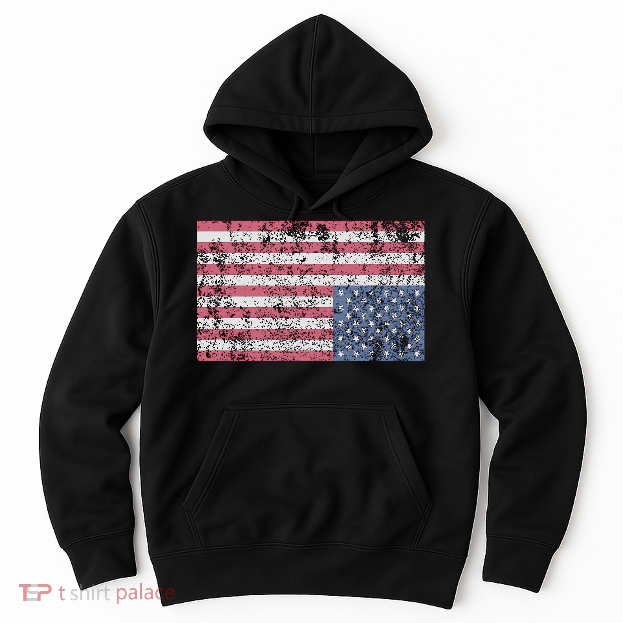 American Flag Distress Upside Down United States Usa Hoodie