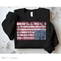 American Flag Distress Upside Down United States Usa Sweatshirt thumb 2
