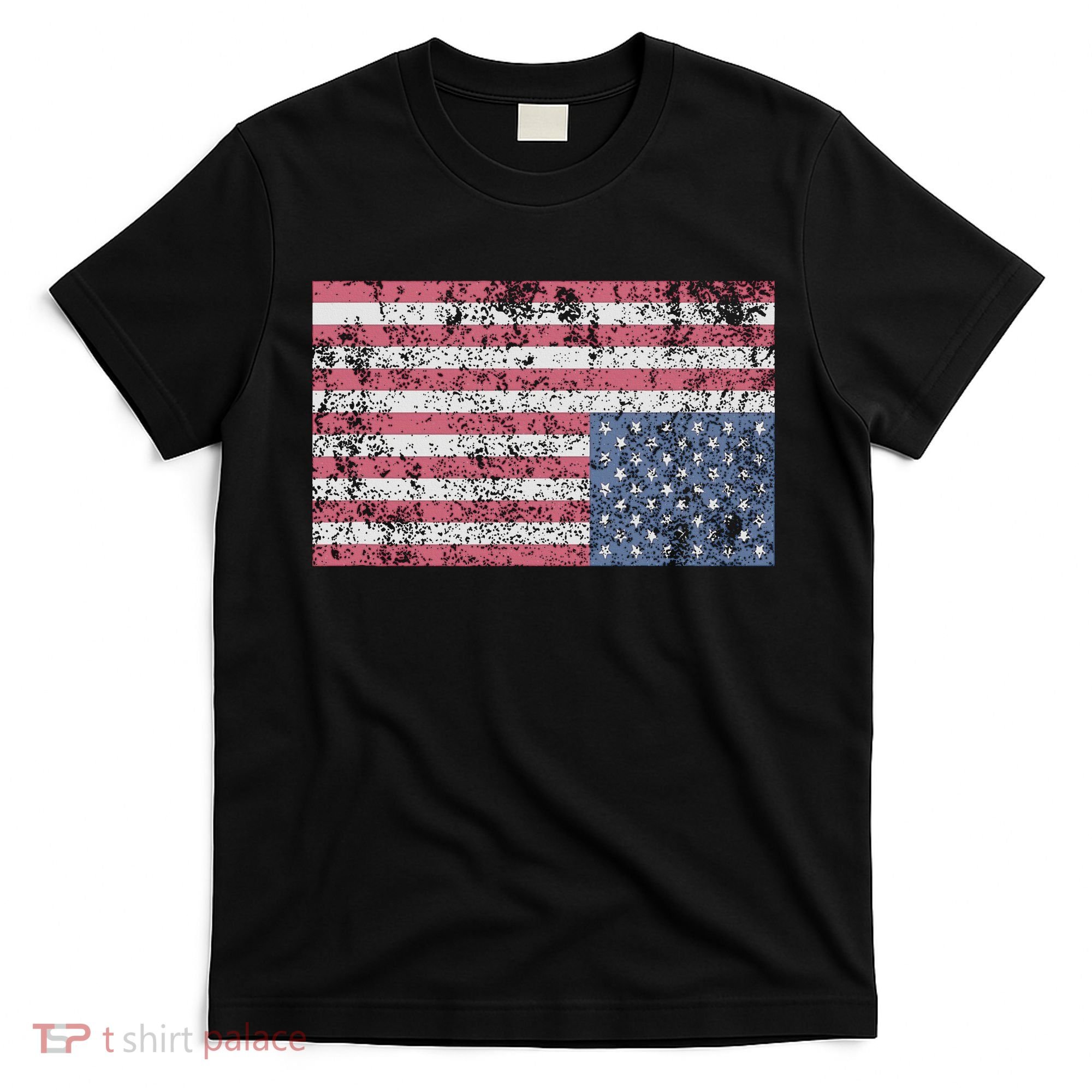 American Flag Distress Upside Down United States Usa T-Shirt