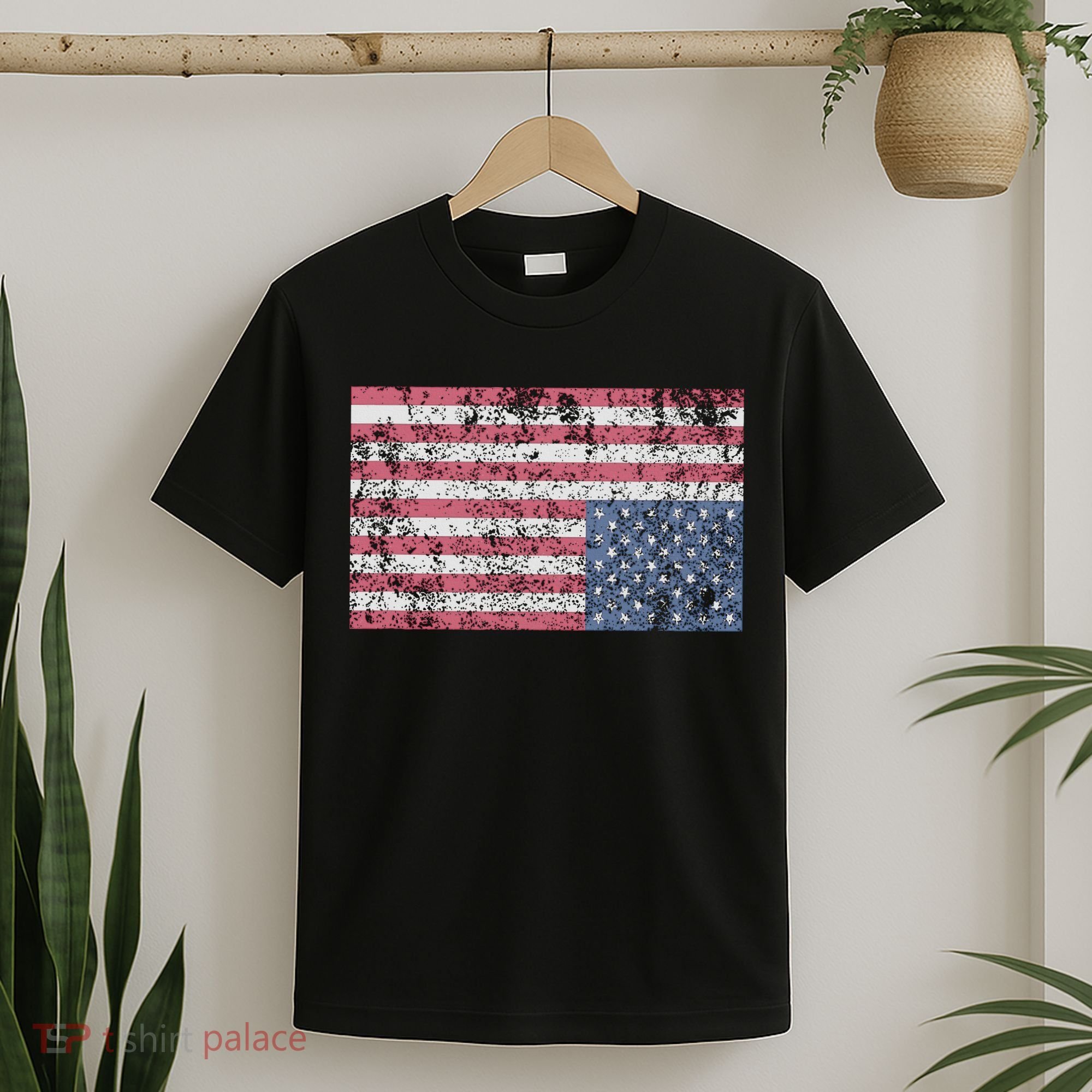 American Flag Distress Upside Down United States Usa T-Shirt