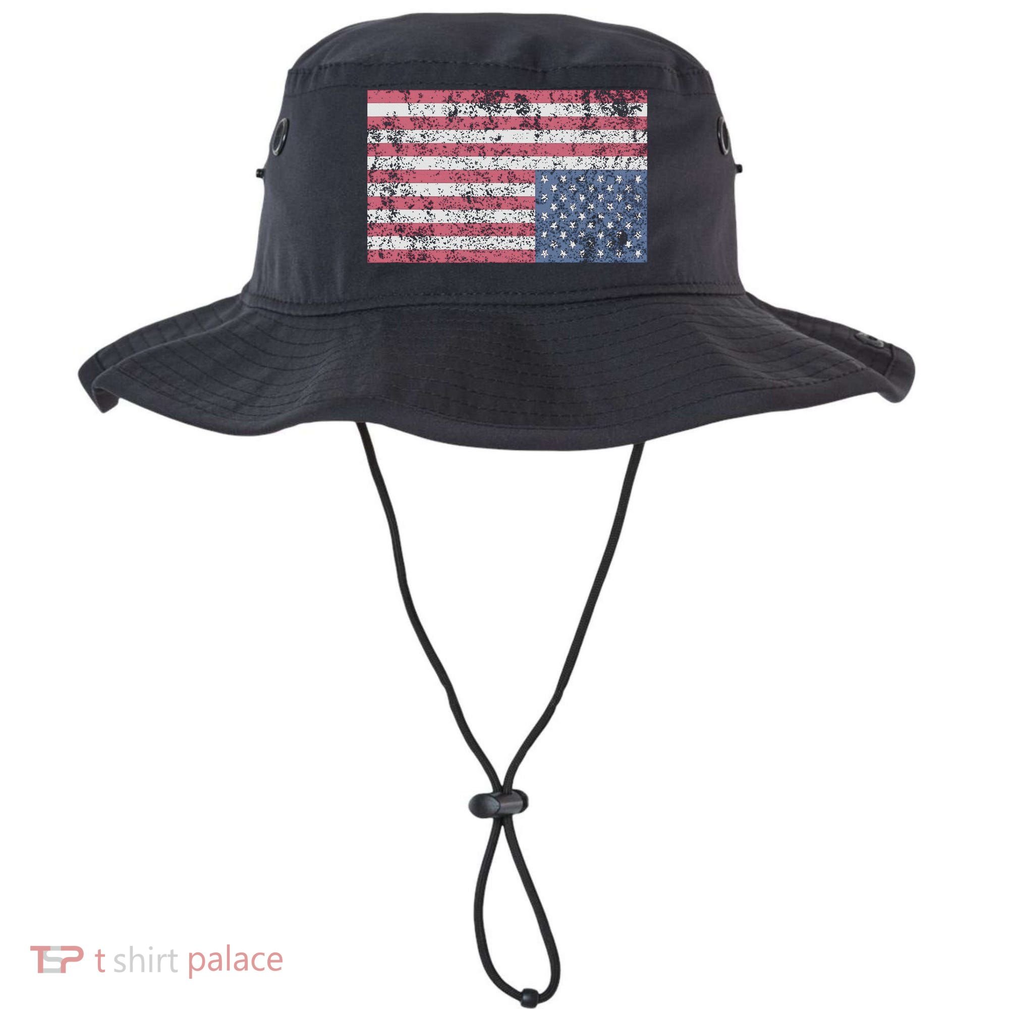 American Flag Distress Upside Down United States Usa Bucket Hat