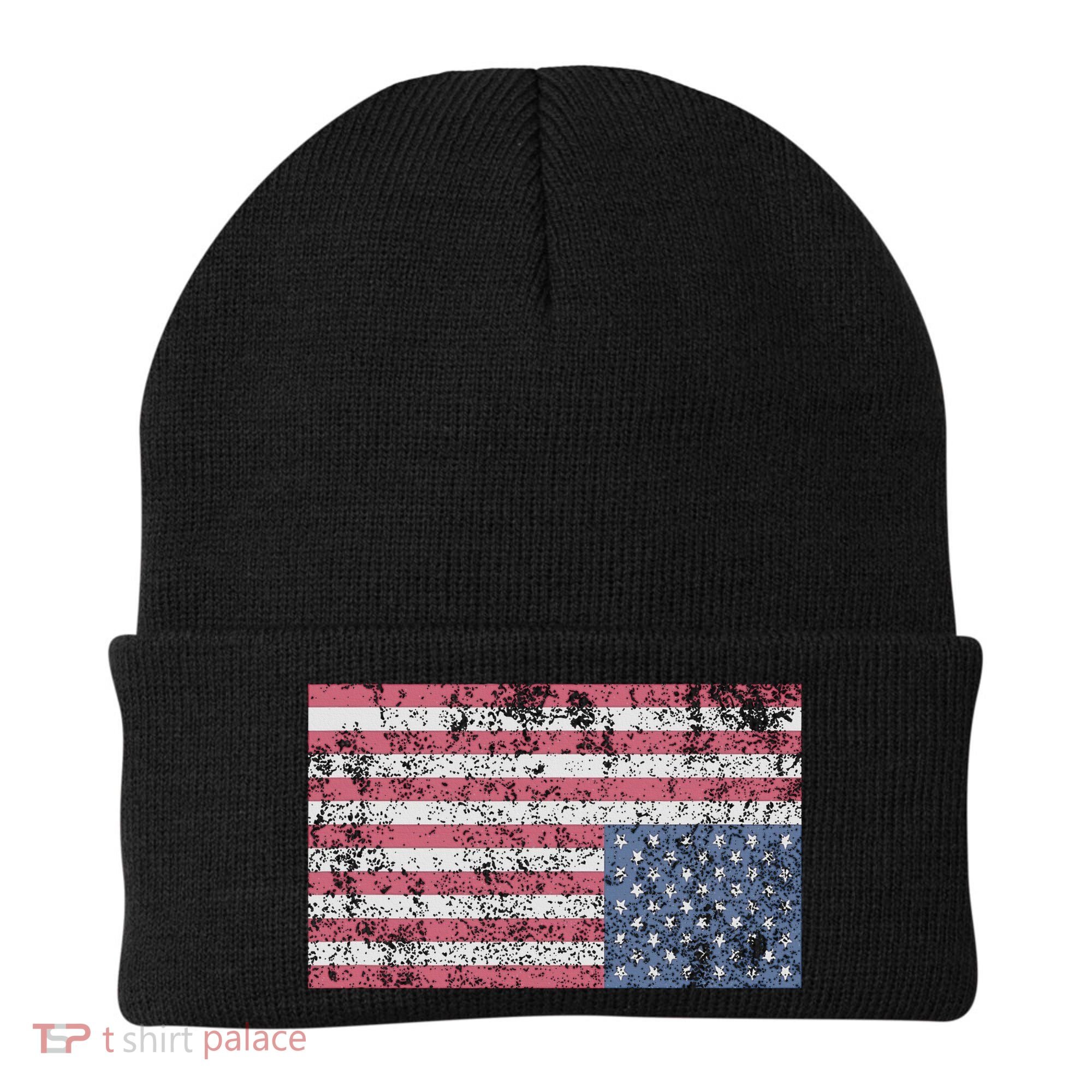American Flag Distress Upside Down United States Usa Beanie