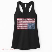 American Flag Distress Upside Down United States Usa Women's Tank Top thumb 0