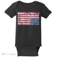 American Flag Distress Upside Down United States Usa Baby Bodysuit thumb 0