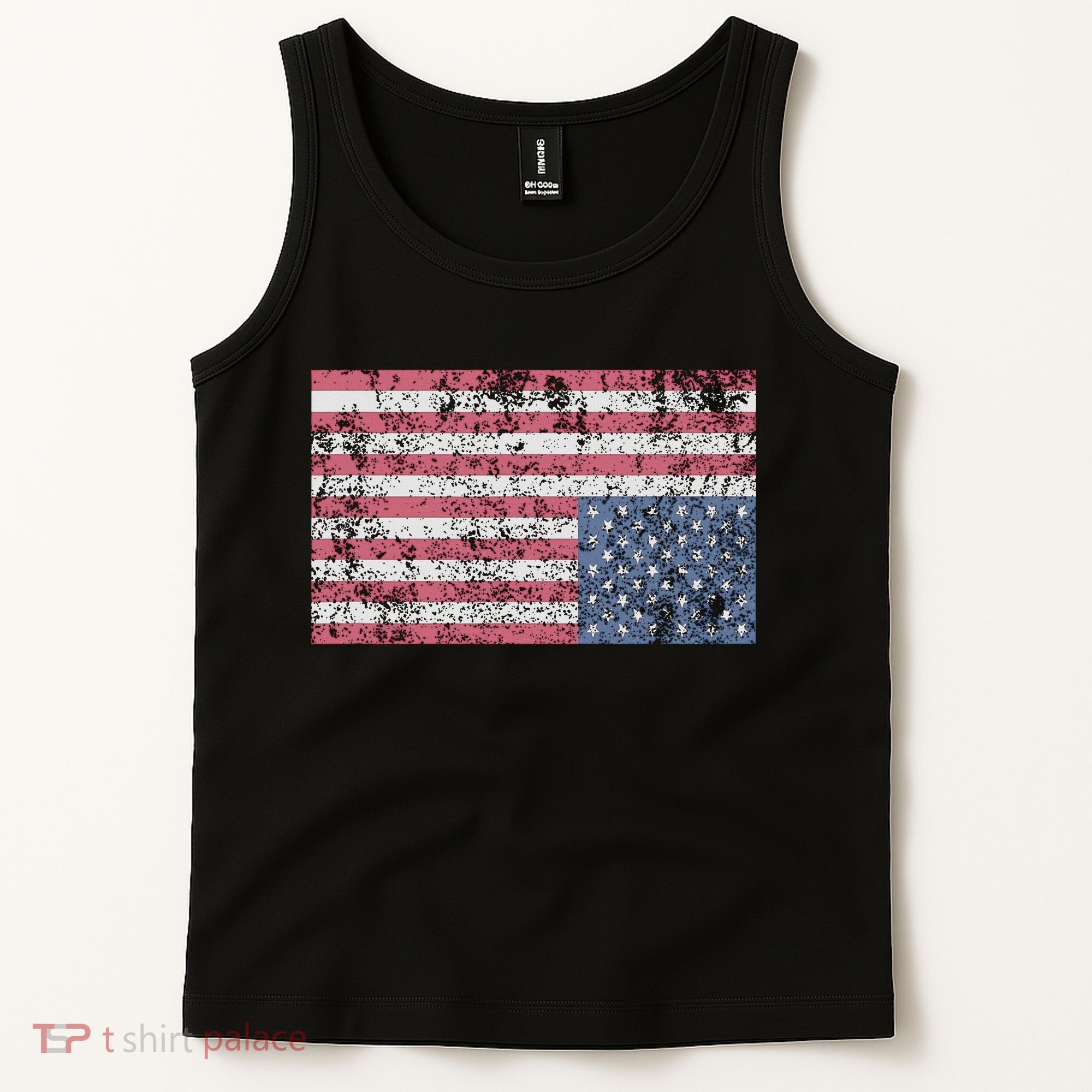 American Flag Distress Upside Down United States Usa Tank Top