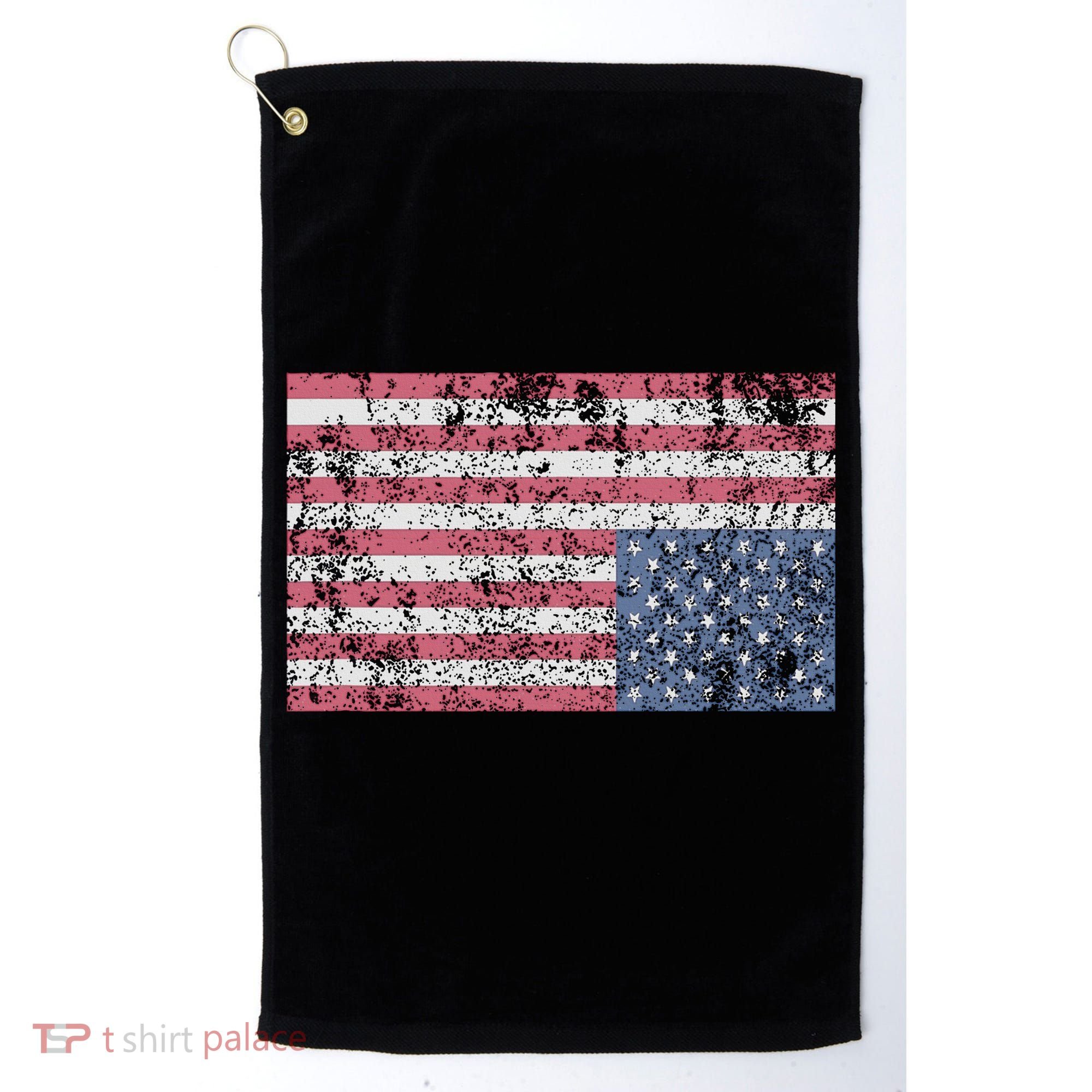 American Flag Distress Upside Down United States Usa Golf Towel