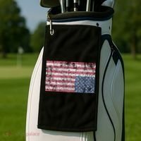 American Flag Distress Upside Down United States Usa Golf Towel thumb 2