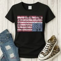 American Flag Distress Upside Down United States Usa Women's T-Shirt thumb 3