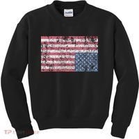 American Flag Distress Upside Down United States Usa Kids Sweatshirt thumb 0