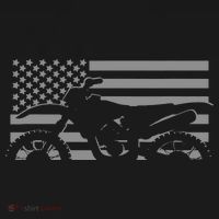 American Flag Dirt Bike Motocross Motocross T-Shirt thumb 7
