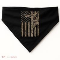 American Flag Distressed Patriotic Electric Cable Lineman Gift USA-Made Doggie Bandana thumb 0