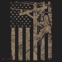 American Flag Distressed Patriotic Electric Cable Lineman Gift Beanie thumb 2