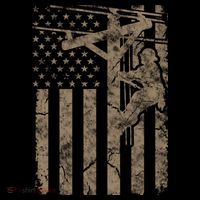 American Flag Distressed Patriotic Electric Cable Lineman Gift Women's Hoodie thumb 2