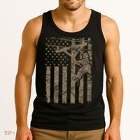 American Flag Distressed Patriotic Electric Cable Lineman Gift Tank Top thumb 3