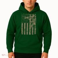 American Flag Distressed Patriotic Electric Cable Lineman Gift Hoodie thumb 2