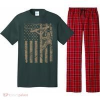 American Flag Distressed Patriotic Electric Cable Lineman Gift Pajama Set thumb 0