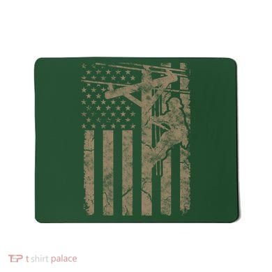 American Flag Distressed Patriotic Electric Cable Lineman Gift Mousepad