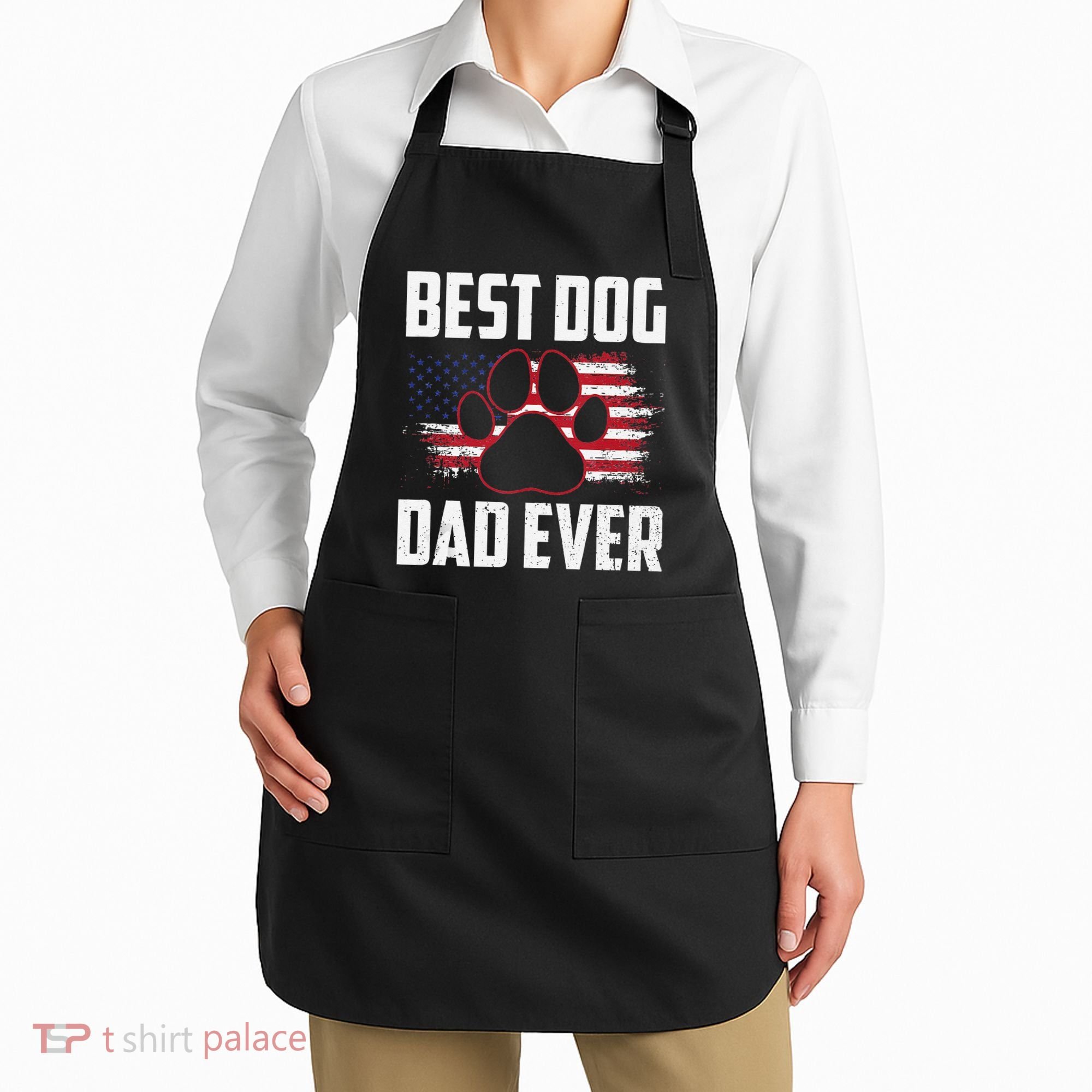 American Flag Dog Dad Owner Best Dog Dad Ever Fathers Day Apron