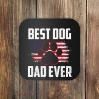 American Flag Dog Dad Owner Best Dog Dad Ever Fathers Day Coaster thumb 0