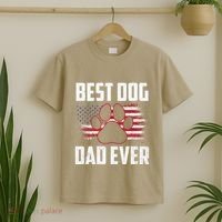 American Flag Dog Dad Owner Best Dog Dad Ever Fathers Day T-Shirt thumb 2