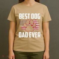 American Flag Dog Dad Owner Best Dog Dad Ever Fathers Day T-Shirt thumb 4