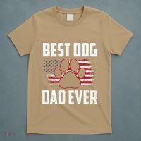 American Flag Dog Dad Owner Best Dog Dad Ever Fathers Day T-Shirt thumb 5
