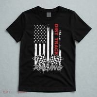 American Flag Dirt Track Racing Car Bike Driver Racer Gifts T-Shirt thumb 5