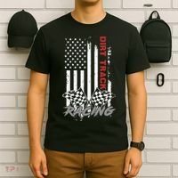 American Flag Dirt Track Racing Car Bike Driver Racer Gifts T-Shirt thumb 6