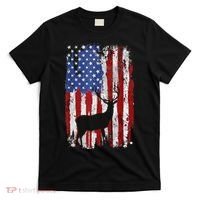American Flag Deer Hunters Deer on American Flag T-Shirt thumb 0