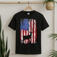 American Flag Deer Hunters Deer on American Flag T-Shirt thumb 2