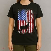 American Flag Deer Hunters Deer on American Flag T-Shirt thumb 4
