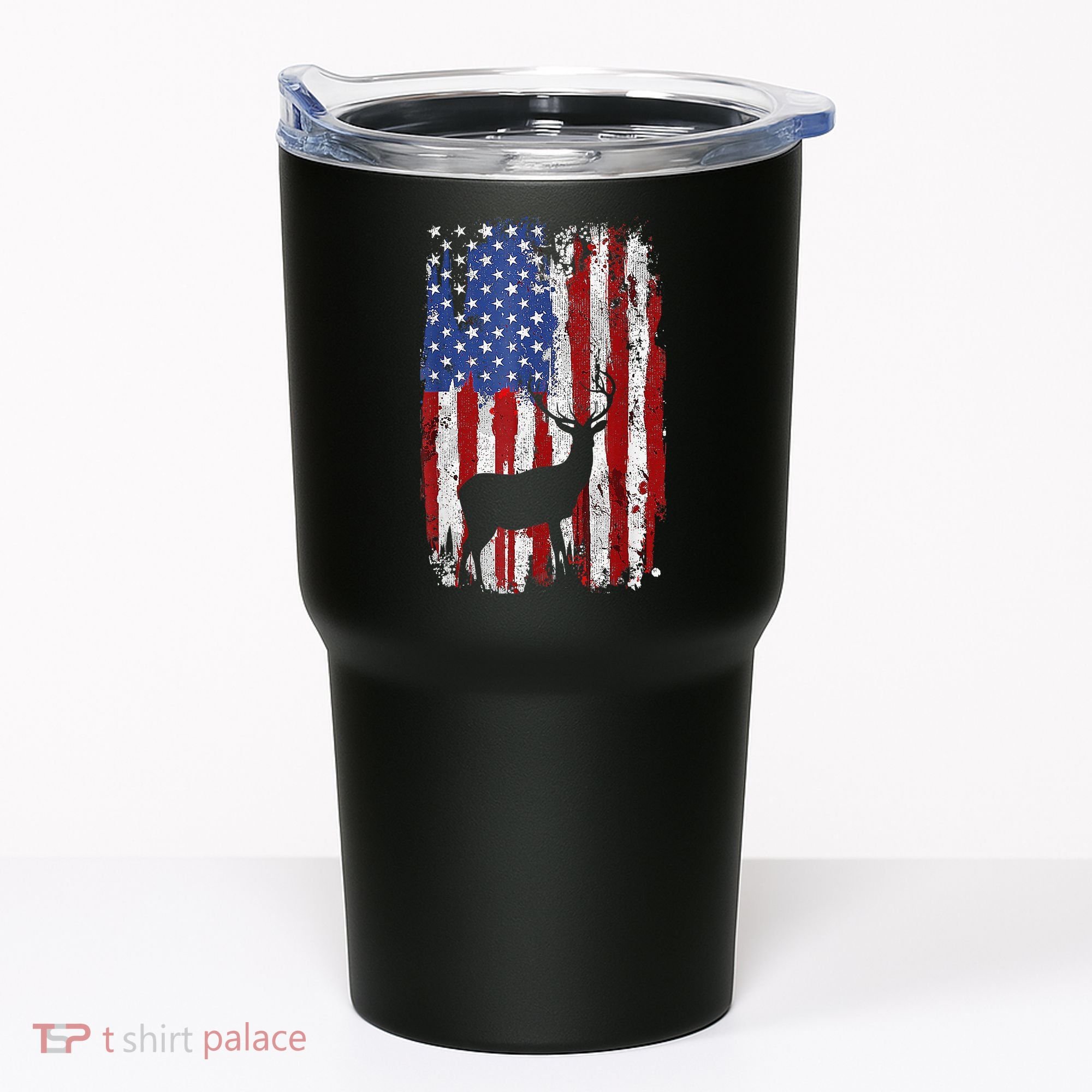 American Flag Deer Hunters Deer on American Flag Tumbler