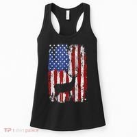 American Flag Deer Hunters Deer on American Flag Women's Tank Top thumb 0