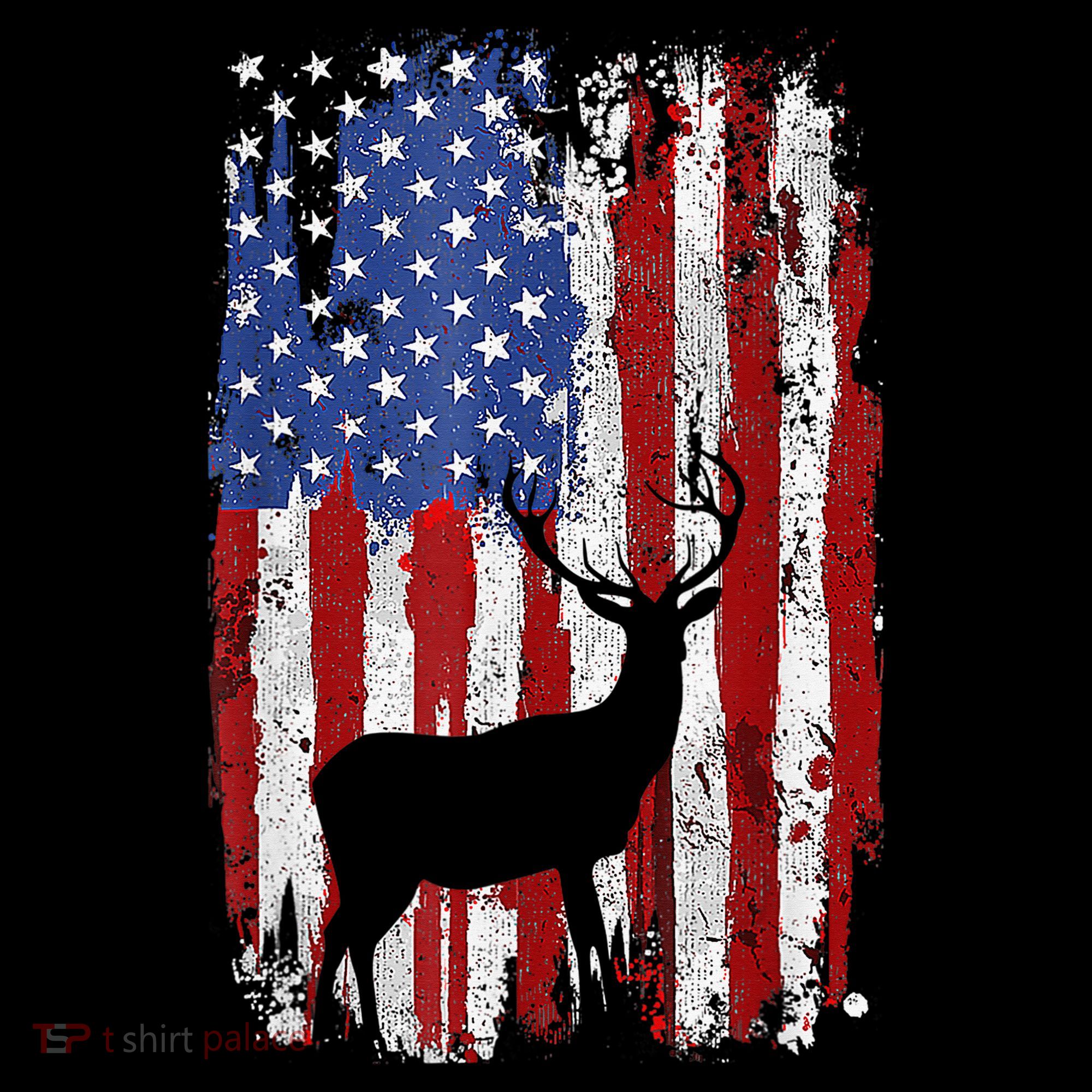 American Flag Deer Hunters Deer on American Flag Women's Tank Top