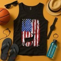 American Flag Deer Hunters Deer on American Flag Tank Top thumb 4