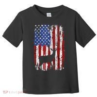 American Flag Deer Hunters Deer on American Flag Toddler T-Shirt thumb 0