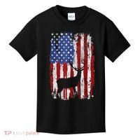 American Flag Deer Hunters Deer on American Flag Kids T-Shirt thumb 0