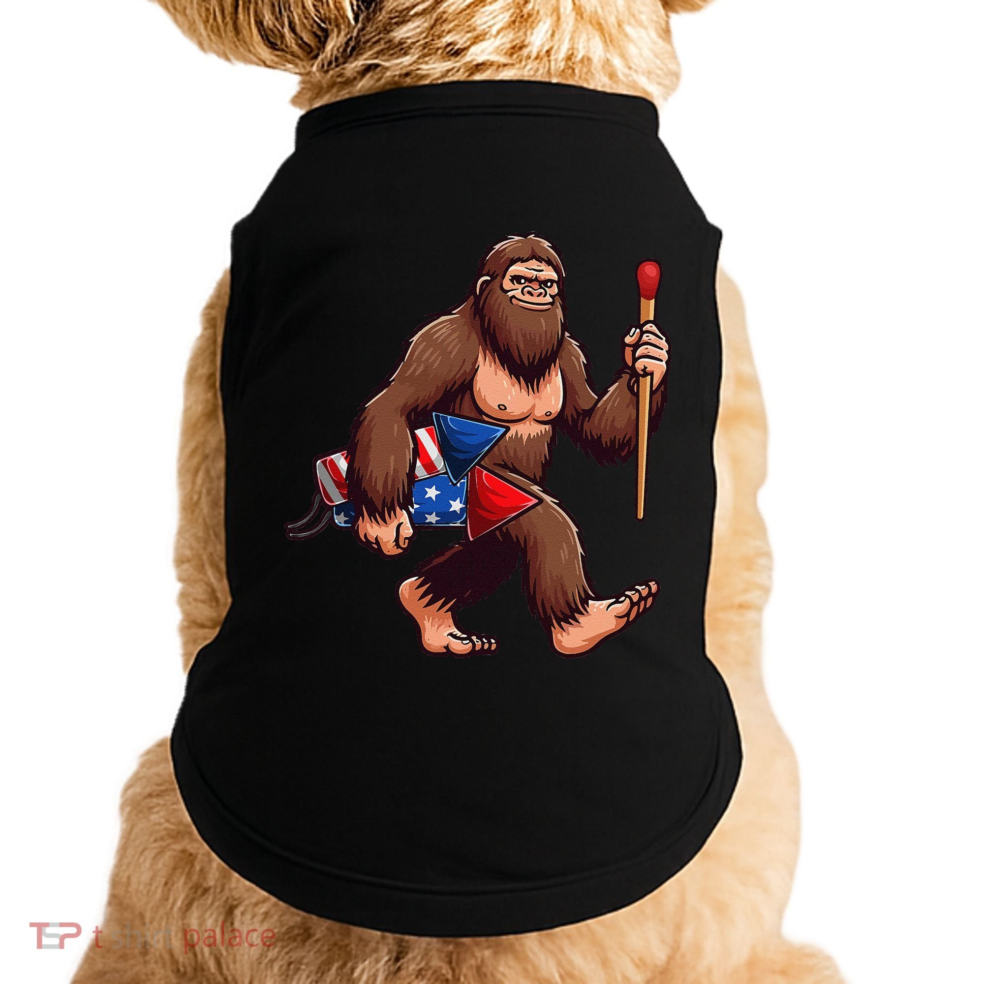 Assistant Fireworks Director 4th July Party Bigfoot Funny Doggie Tank