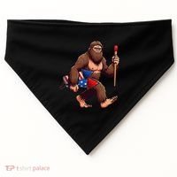 Assistant Fireworks Director 4th July Party Bigfoot Funny USA-Made Doggie Bandana thumb 0