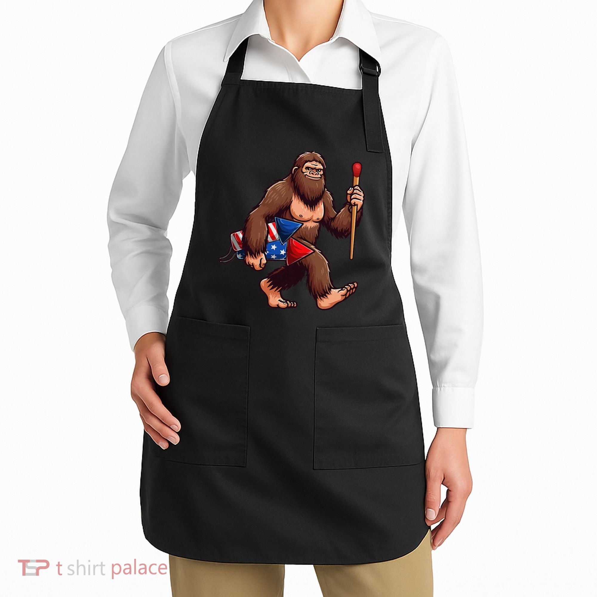 Assistant Fireworks Director 4th July Party Bigfoot Funny Apron